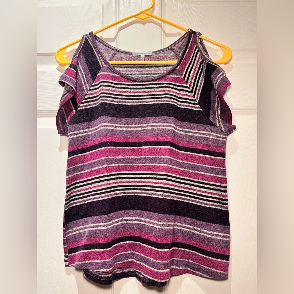 Charlotte Russe Multicolor Striped Short Sleeve Top